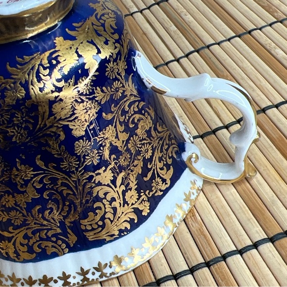 VTG Royal Albert Bone China Tea Cup & Saucer Buckingham Series Blue Gold READ - Picture 11 of 16